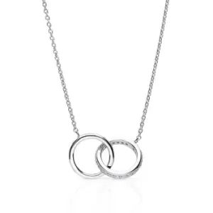 Diamonfire Silver Zirconia Interlocking Circles Necklace