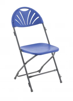 Linking Fan Back Folding Chair - Blue