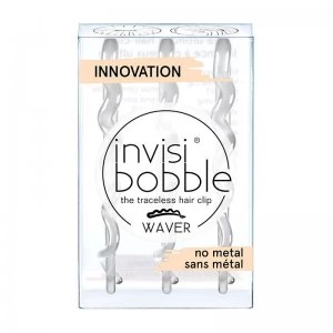 Invisibobble Slide-Lock Hair Clip 3 Pack WAVER Crystal Clear