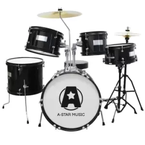 A-Star 5 Piece Junior Drum Kit - Black