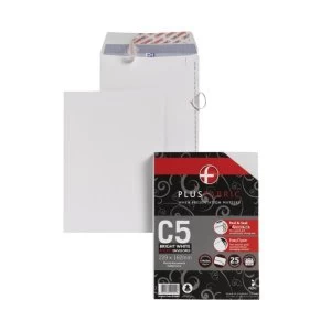 Plus Fabric C5 120 gsm Peel and Seal Envelope White PK25