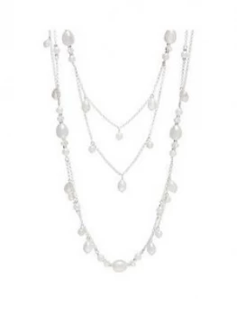 Mood Mood Silver Plated Mix Pearl Multirow Necklace