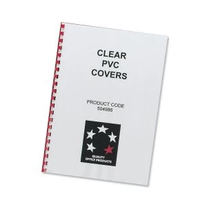 5 Star A4 Comb Binding Covers PVC 200 micron Clear Pack of 100