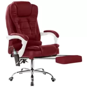 Neo Burgundy Gaming Computer Recliner Massage Chair With Footrest