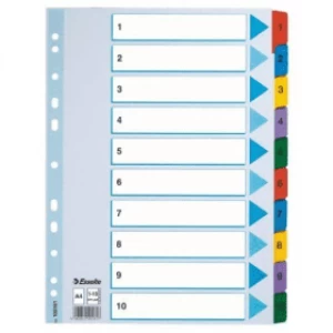 Esselte 100161 Luxury A4 Cardboard Dividers with 10 Tabs (11 holes)