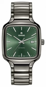 RADO True Square L Mens Automatic Green Dial Ceramic Watch