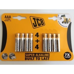 JCB Lr03 / AAA 4 4 Super Alkaline Batteries (8 Batteries)