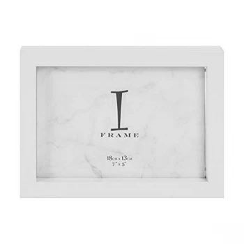 7" x 5" - iFrame Plastic White Photo Frame