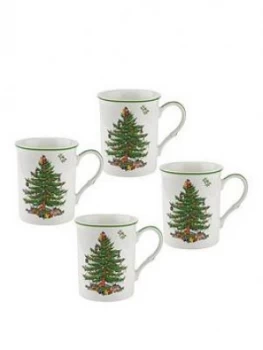 Portmeirion Spode Christmas Tree Mugs ; Set Of 4