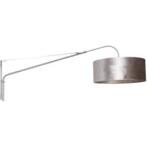 Sienna Elegant Classy Wall Lamp with Shade Brushed Steel, Velvet Silver