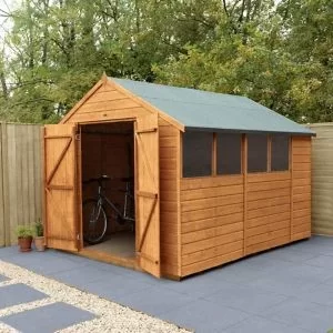 Forest Garden 10X8 Apex Dip Treated Shiplap Shed With Floor Golden Brown