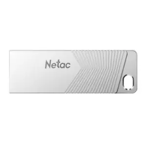 Netac 128GB USB 3.2 Memory Pen UM1 Zinc Alloy Casing Key Ring Pearl Nickel Colour