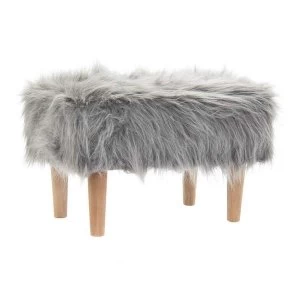 Grey Furry Stool Rectangle By Lesser & Pavey