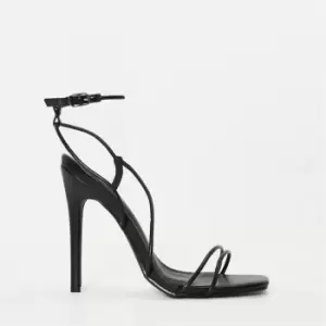Missguided Asymmetric Strap Heeled Sandals - Black