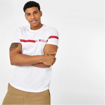 Jack Wills Budden Stripe Logo T-Shirt - White