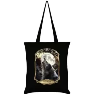 Deadly Tarot Obsidian The Moon Tote Bag (One Size) (Black) - Black
