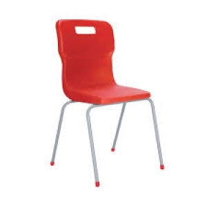 Titan 4 Leg Chair 430mm Red Conforms to BS EN1729 Parts 1 and 2