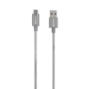 Skross USB cable USB 3.2 1st Gen (USB 3.0 / USB 3.1 1st Gen) USB-A plug 1.20 m Space Grey Round, Flexible, Fabric sleeve SKCA0012A-C120CN