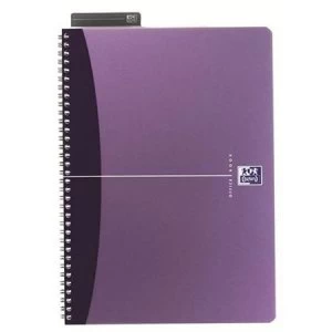 Oxford Office A5 Notebook Metallic Polypropylene Cover Wirebound 180 Pages 90gsm Purple Pack of 5
