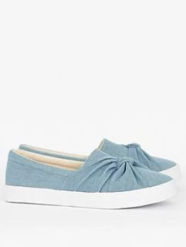 Evans Denim Knot Shoes - Blue, Size 8, Women