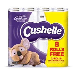 Cushelle Toilet Rolls White Pack 32 for 24
