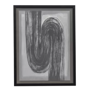 78cm Abstract Charcoal Framed Art