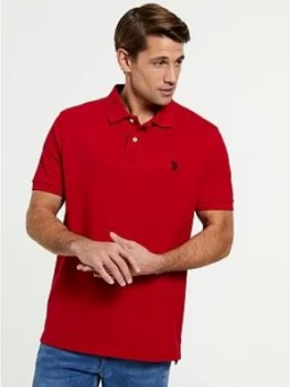 U.S. Polo Assn. Core Pique Regular Fit Polo Shirt - Red, Size L, Men
