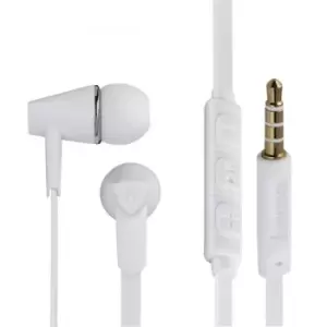 Hama Joy Headphones In-Ear Microphone Flat Ribbon Cable White