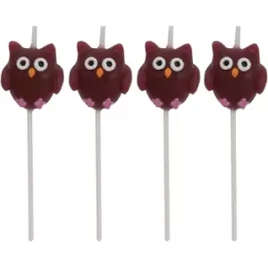 Mini Owls Candles (Pack Of 4)