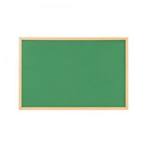 Bi-Office Earth Executive Green Felt Board with Oak Frame 1800 x 1200 mm