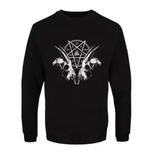 Grindstore Mens Goat Skull Pentagram Sweatshirt (L) (Black)