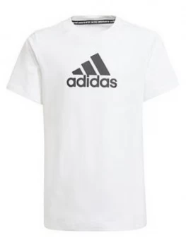 Adidas Boys Badge Of Sport Tee - White/Black