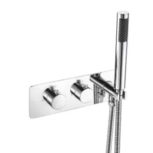 Flow Round Thermostatic Concealed Shower Valve with Handset - 2 Outlet
