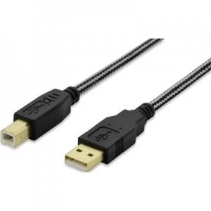 ednet USB 2.0 Cable [1x USB 2.0 connector A - 1x USB 2.0 connector B] 5m Black gold plated connectors
