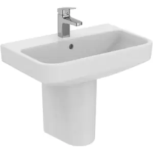 Ideal Standard i. life Compact Basin and Semi-Pedestal 60cm 1 Tap Hole (2 Piece) in White Ceramic