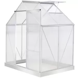 Outsunny 4x6ft Walk-in Greenhouse Polycarb. Panels Aluminium Frame Sliding Door