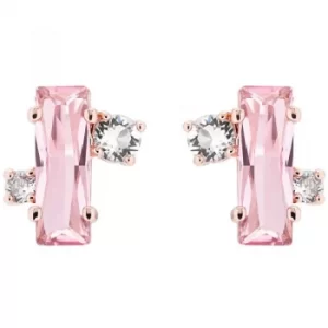 Ted Baker Ladies Rose Gold Plated Bria Crystal Baguette Cluster Stud Earrings