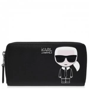 Karl Lagerfeld Ikonic Zip Around Purse - A999 Black