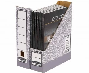 Fellowes Bankers Box Cardboard Magazine File A4 Pack of 4 Grey