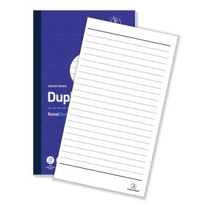 Challenge 210mm x 130mm 100 Sheets Side Taped Ruled Perforated Duplicate Book Blue