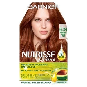 Garnier Nutrisse 6.34 Dark Natural Red Permanent Hair Dye Auburn
