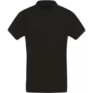 Kariban Mens Organic Pique Polo Shirt (L) (Black)