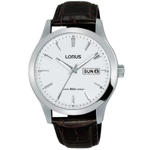 Lorus RXN29DX9 Mens Stylish Dress Watch with Brown Leather Strap