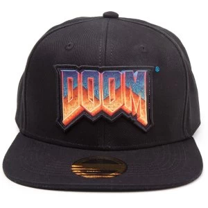 Doom - Logo Patch Unisex Pop-Lock Fitting Strap Cap - Black