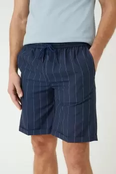 Mens Blue Wide Stripe Smart Shorts