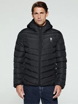 U.S. Polo Assn. Padded Hooded Jacket - Black, Size XL, Men