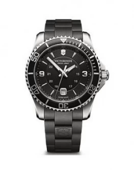 Victorinox Victorinox Swiss Made Maverick Black Sapphire Glass 43Mm Date Dial Black Rubber Strap Watch