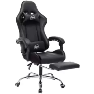 Neodirect - Black Leather Gaming Racing Recliner Chair With Footrest