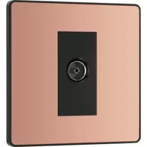 BG Evolve Polished (Black Ins) Single Socket For TV Or Fm Co-Axial Aerial Connection in Copper Steel