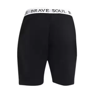 Brave Soul Mens Logo Waistband Jersey Lounge Shorts (M) (Grey)